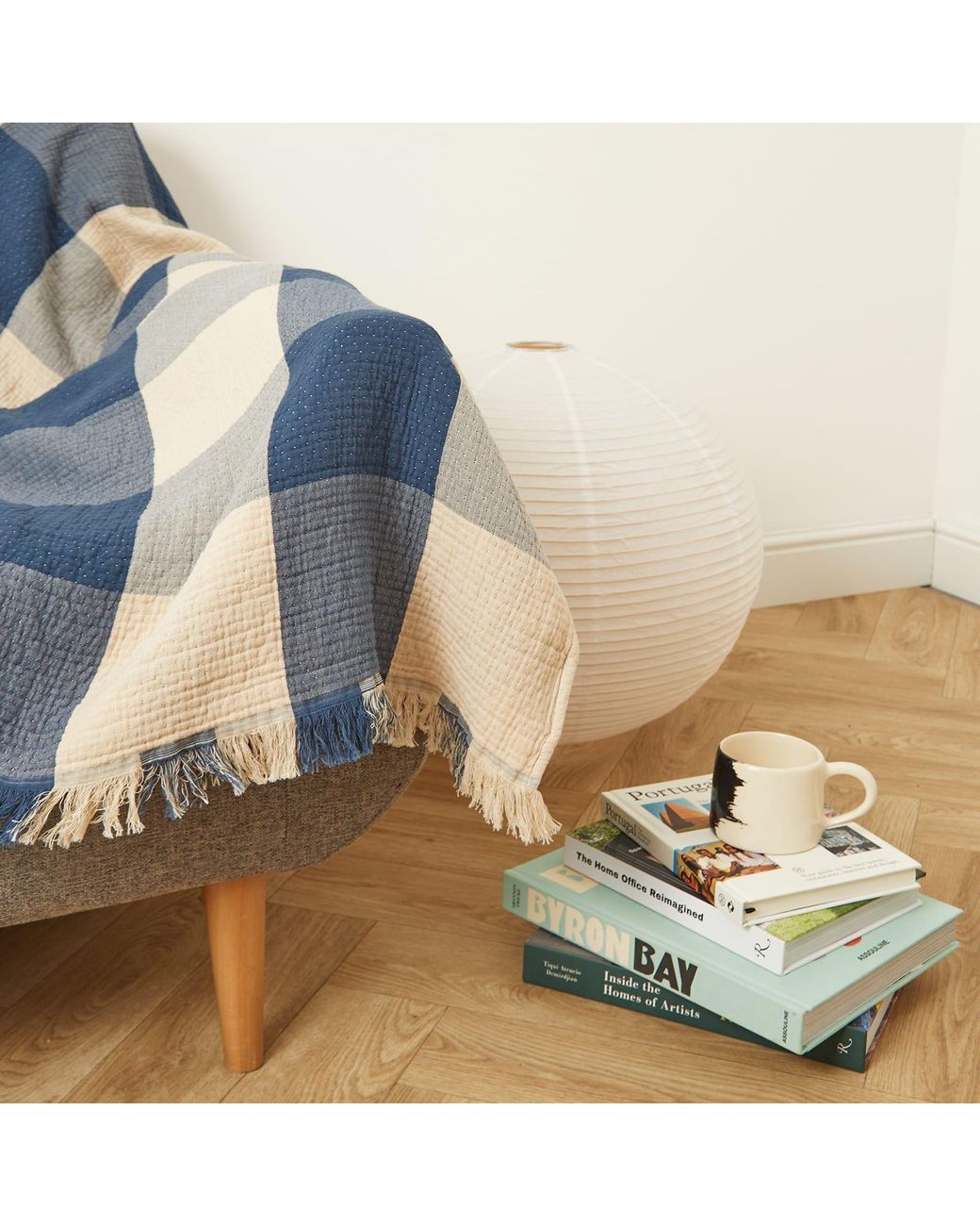 Pendleton Blue Fringed Cotton Throw