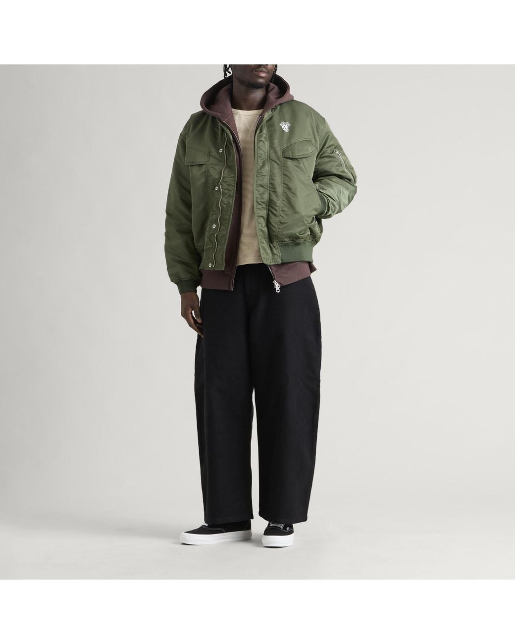 Ecstatic Research Green Bomber Jacket for men