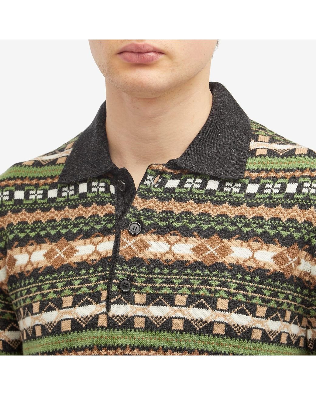 ファッションデザイナー Isle Fair Loewe Knit Lyst | Men for Green in Polo トップス