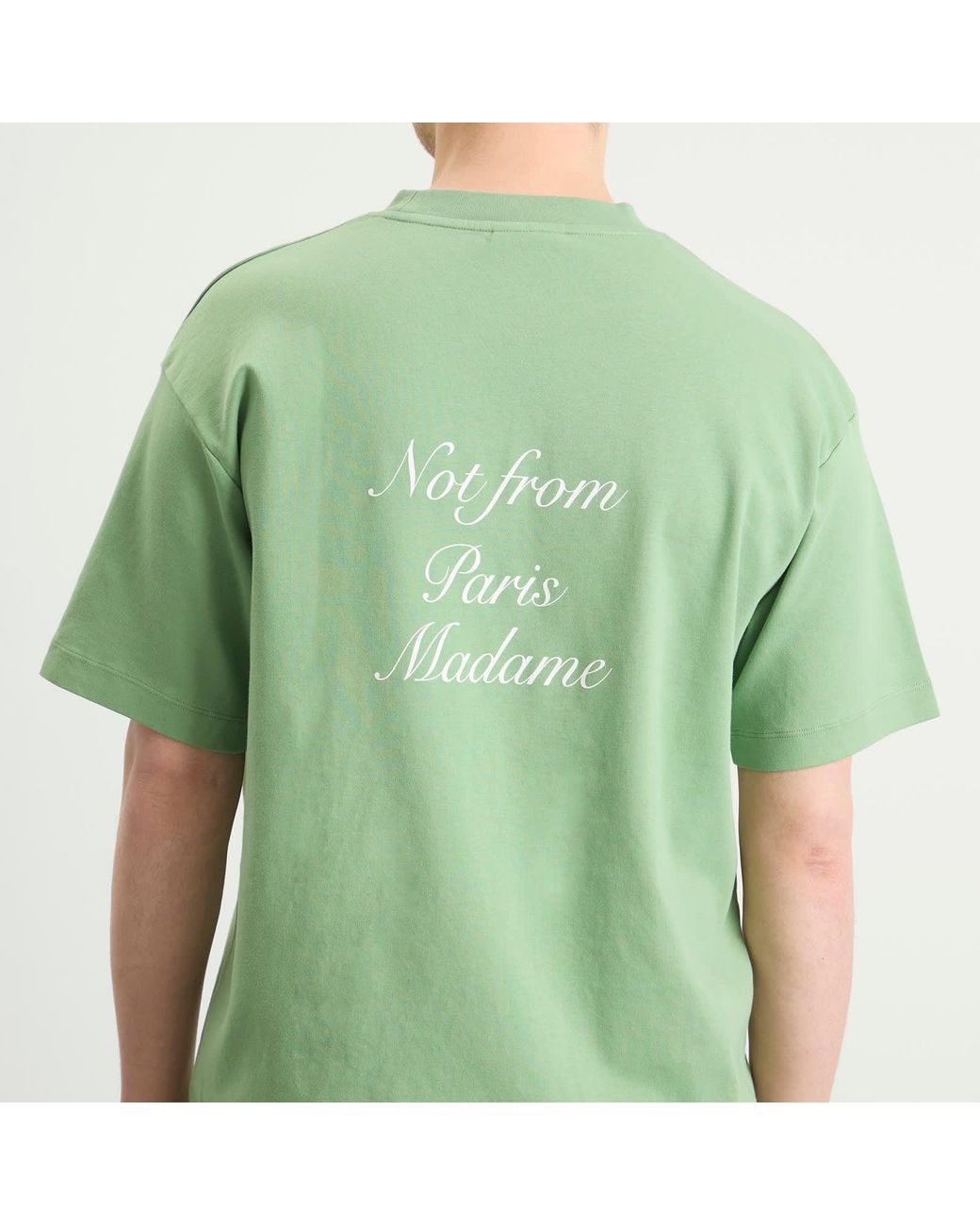 Drole de Monsieur The Calligraphy Slogan T-Shirt in Green for Men | Lyst