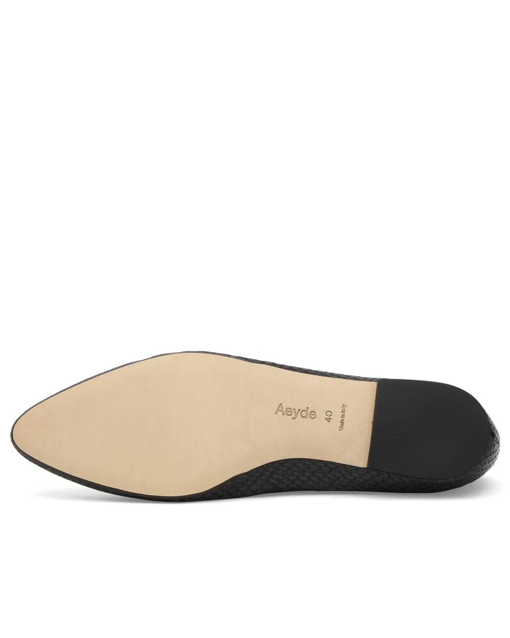 Aeyde Black Ellie Snake Print Almond Toe Flats