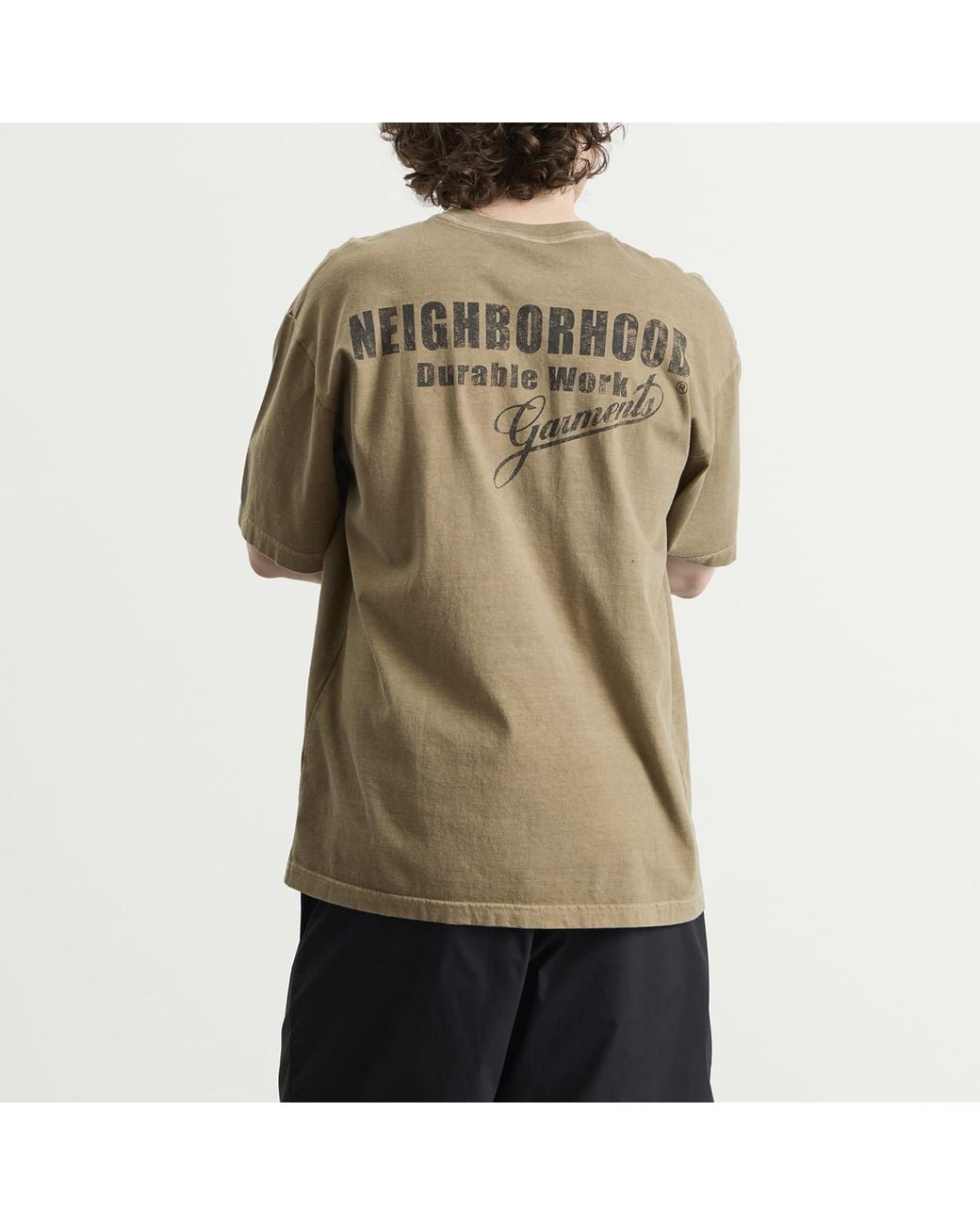 Neighborhood Brown Ss-5 Pigment Dyed T-Shirt for men
