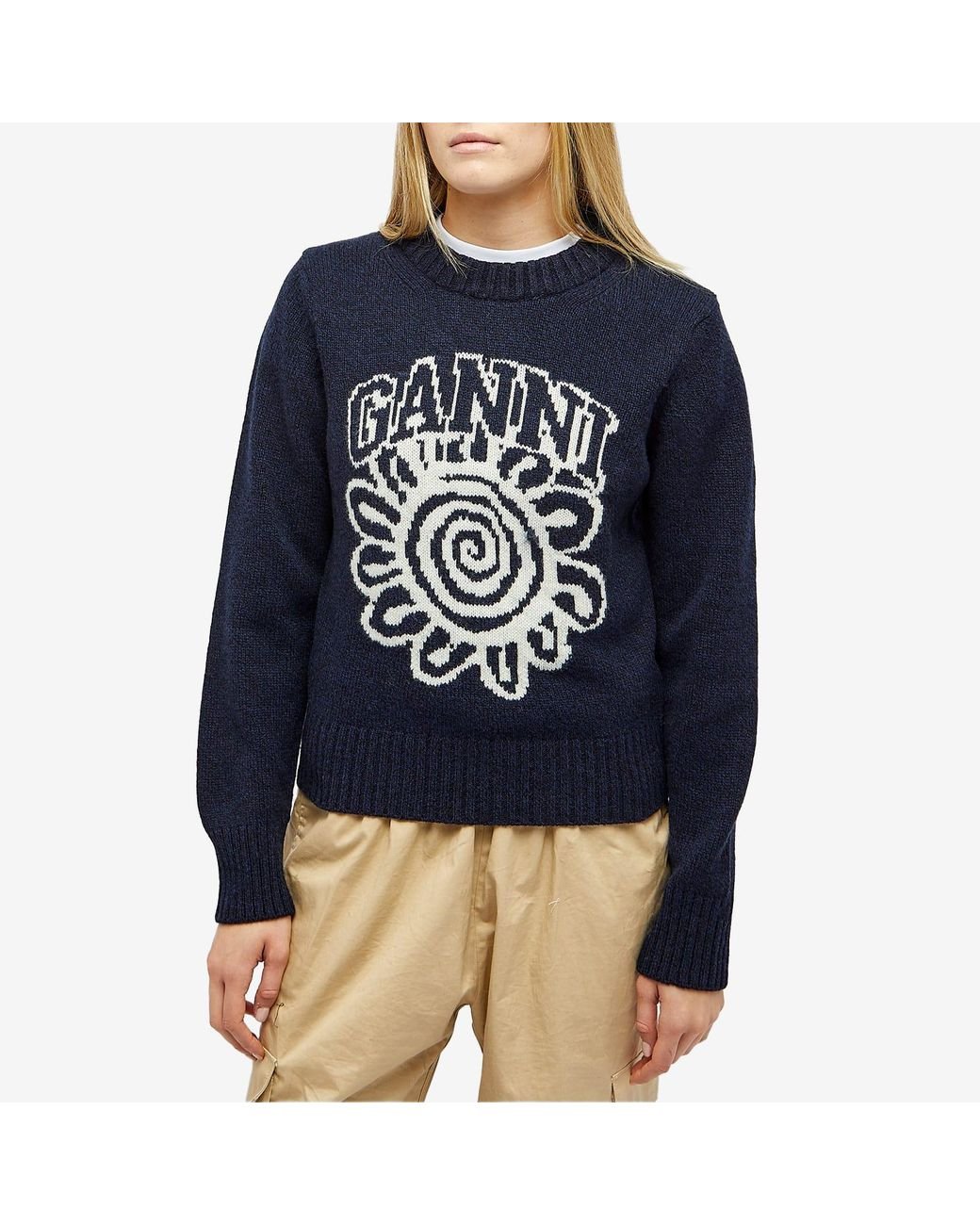 トップス GANNI Graphic O-neck Pullover Bees Ganni Bees' Sweater | Garmentory