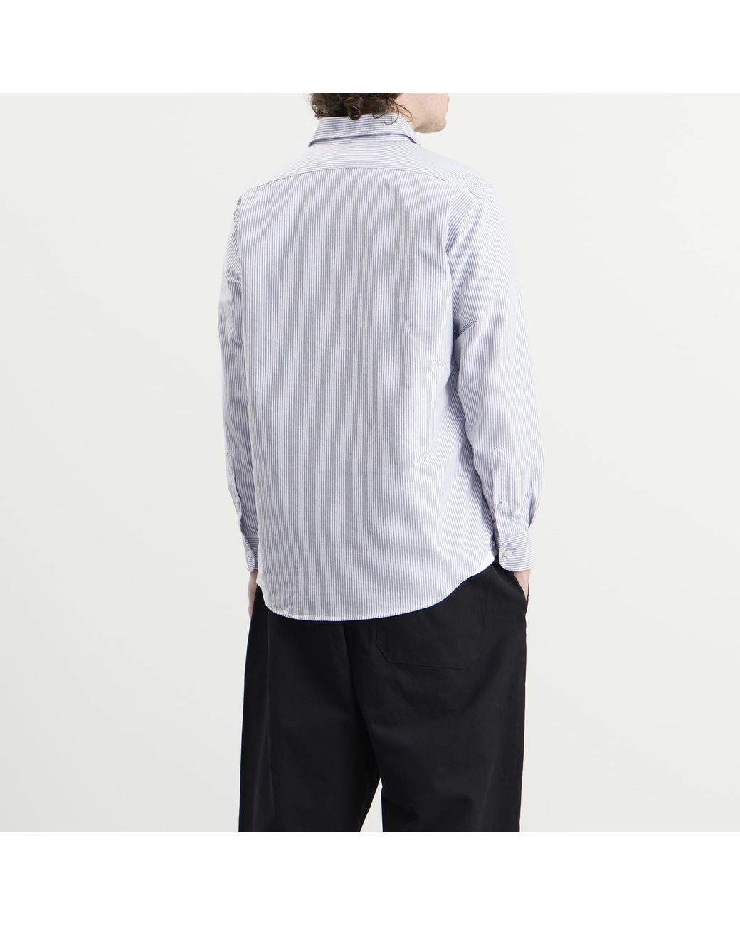 No Problemo Blue Oxford Stripe Ls Shirt for men