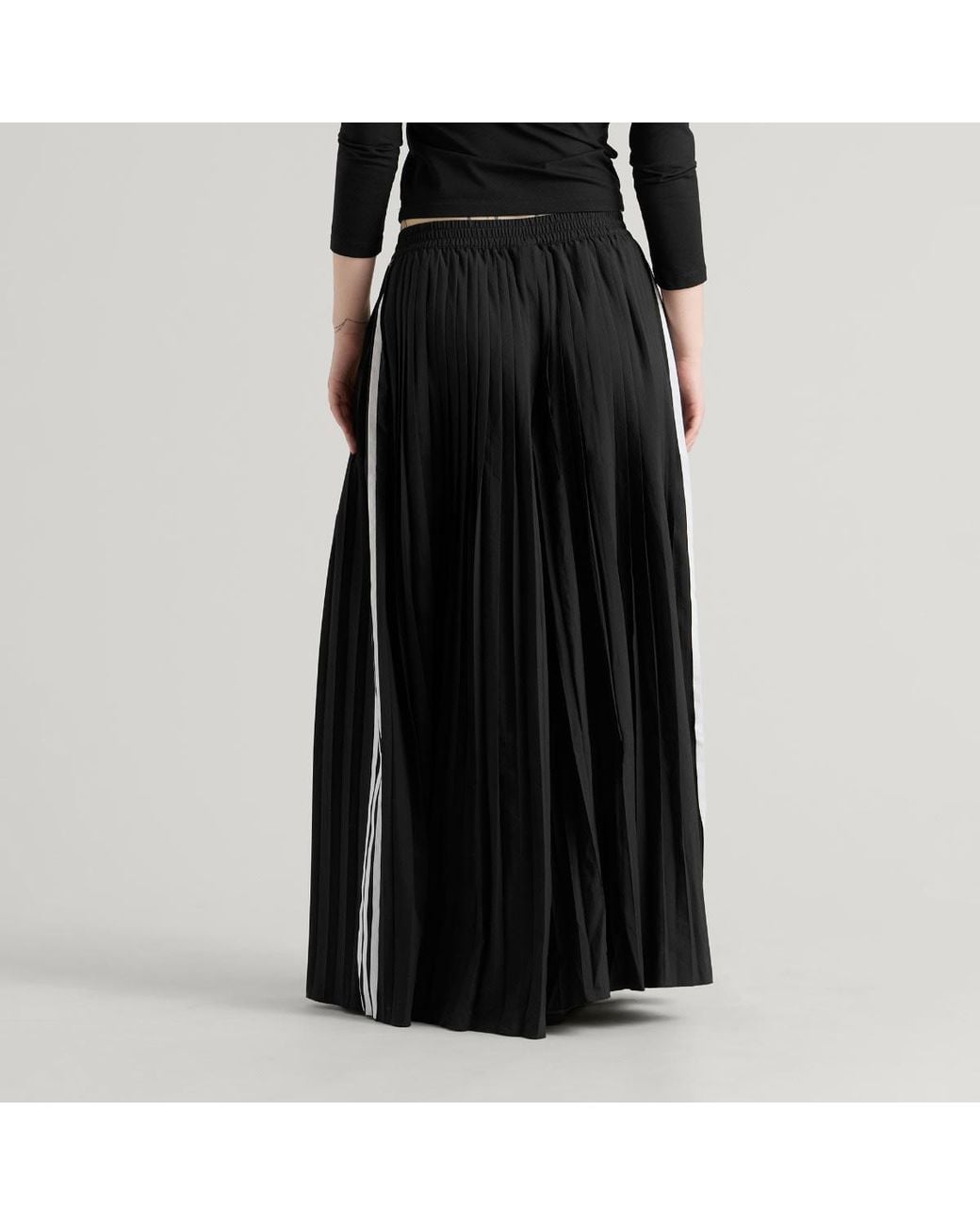 Adidas Black Pleated Wide Leg Track Pants
