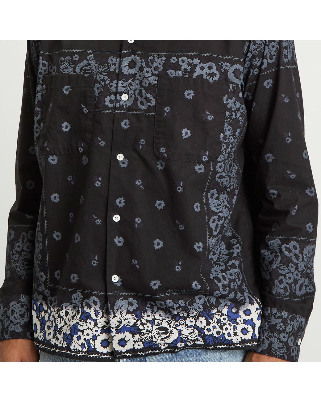 Nomarythm Textile Black Overdyed Bandana Print Shirt for men