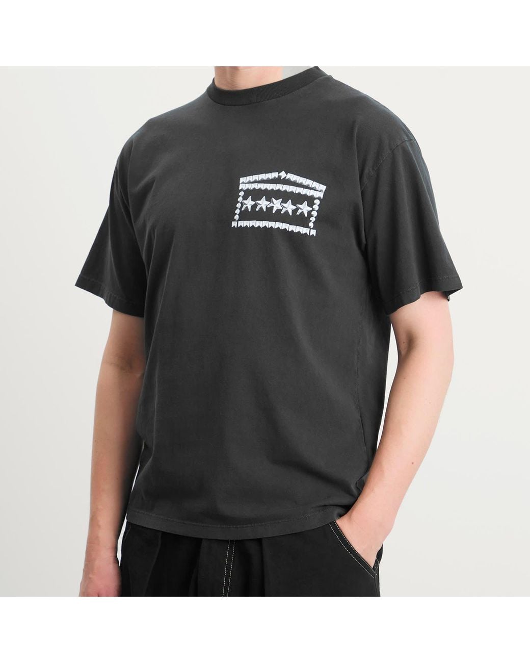 Aries Black Faded Studmageddon T-Shirt for men