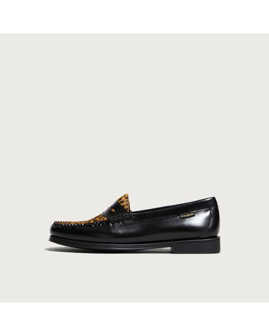G.H.BASS Black Easy Weejun Penny Exotic Loafers