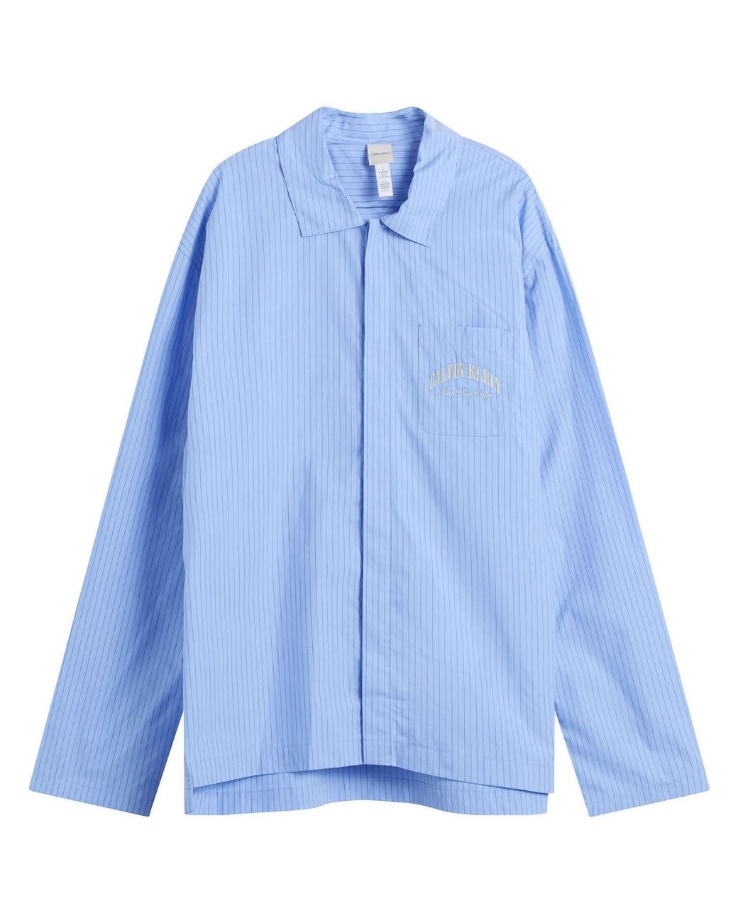 Calvin Klein Blue Heritage Crest Cotton Poplin Pyjama Set for men