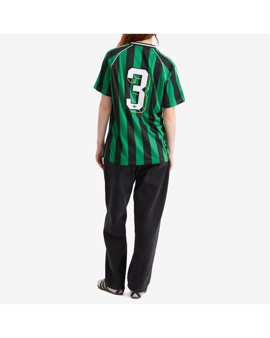 Adidas Green Striped Jersey T-Shirt