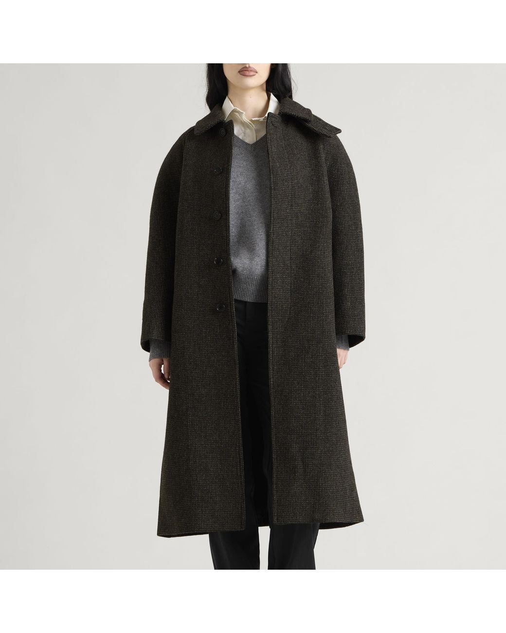 DUNST Black Balmacaan Coat