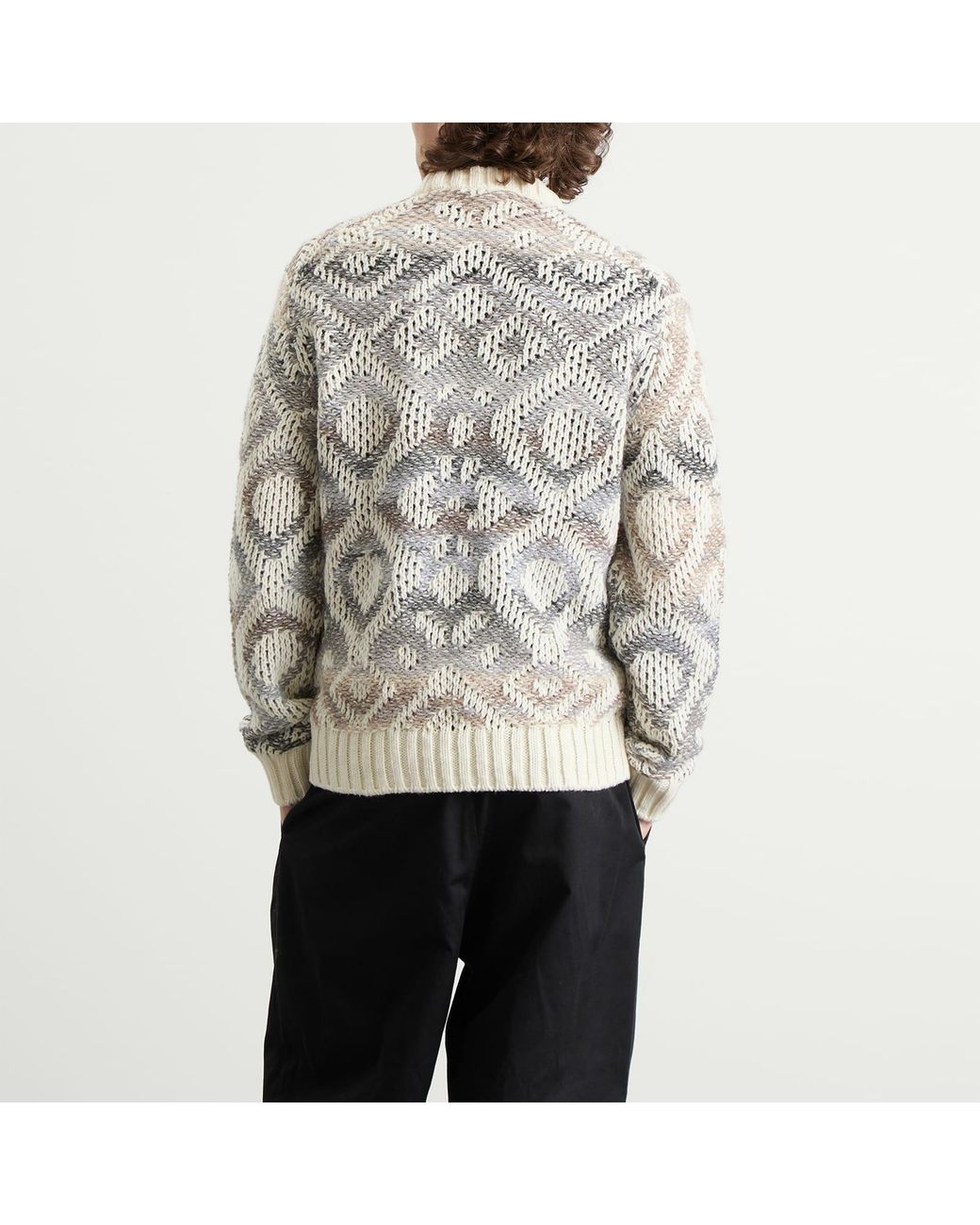 NN07 White Brady Geometric Jumper for men