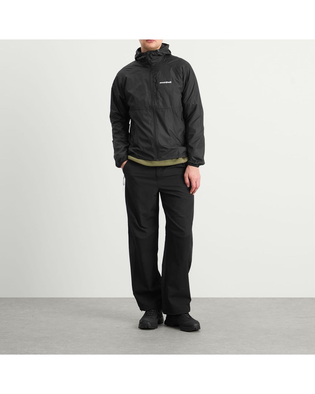 Montbell Wind Blast Hooded Jacket in Black for Men | Lyst
