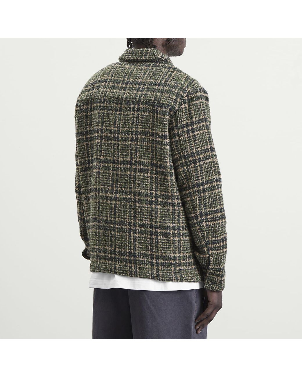 BOUND Green Textured Woven Overshirt for men