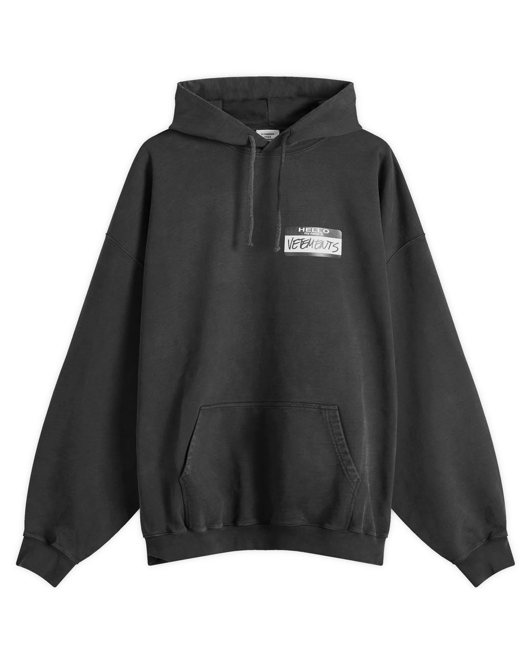 Vetements Hello My Name Is Hoodie in Black for Men | Lyst UK