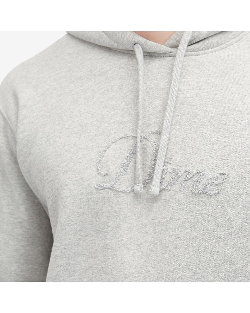 Dime Gray Cursive Logo Hoodie for men