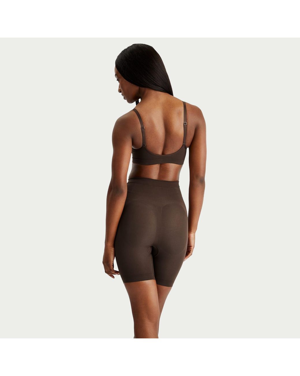 Skims Brown Seamless Sculpt Mid Thigh Short