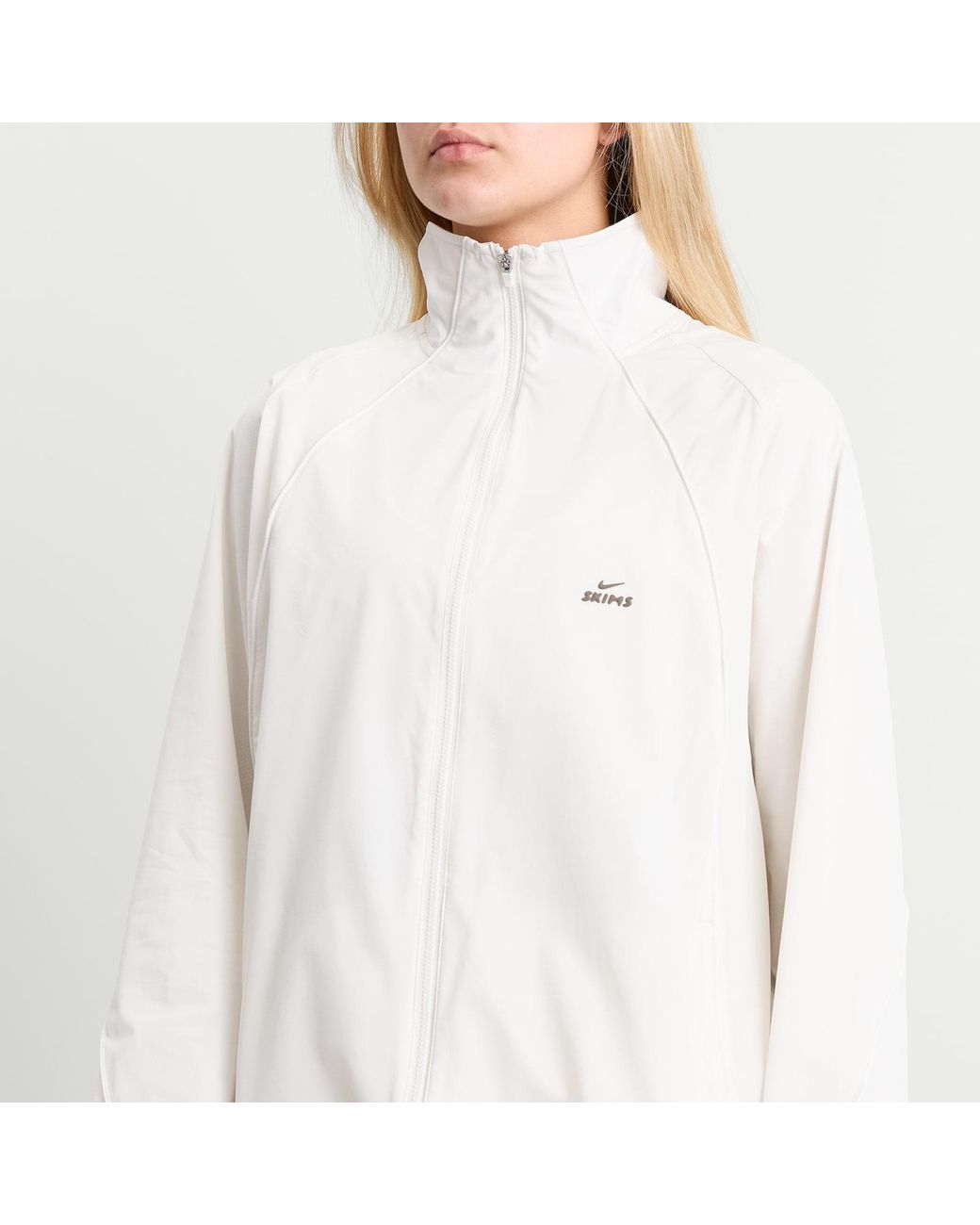 Nike White X Skims Stretch Nylon Oversized Jacket