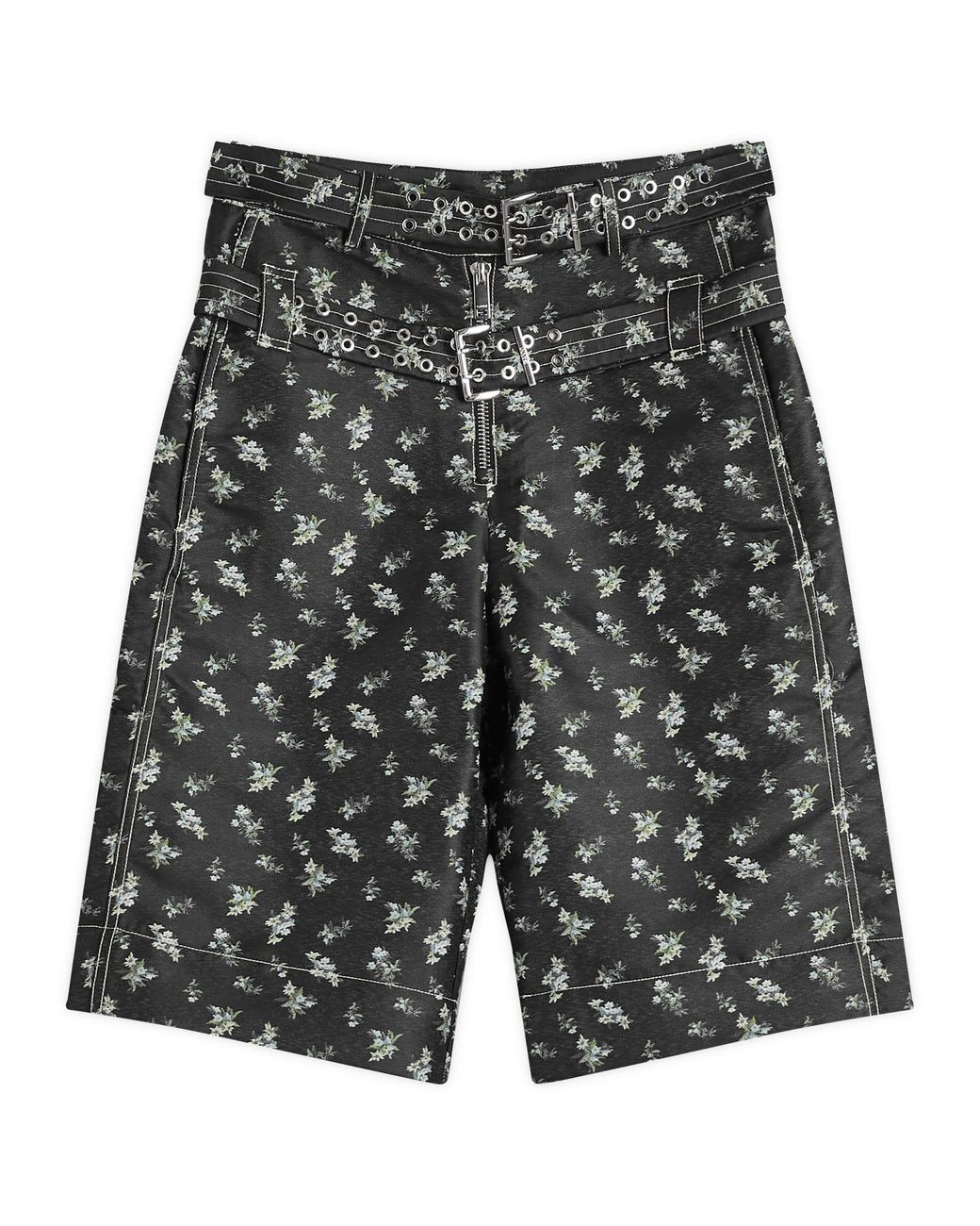 パンツ GANNI Floral Jacquard Shorts Ganni Floral Jacquard Long Shorts in Gray | Lyst