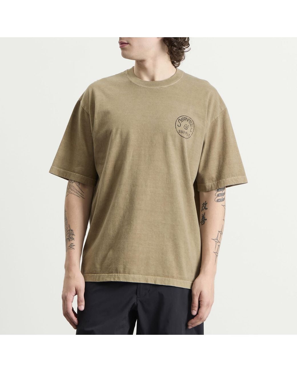 Neighborhood Brown Ss-5 Pigment Dyed T-Shirt for men