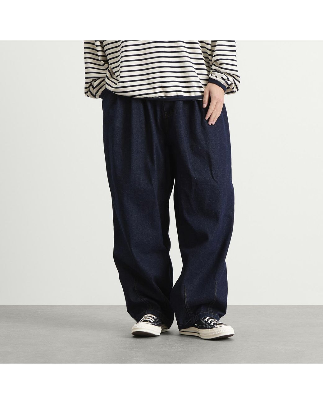 ANGLAN Blue Rigid Denim Balloon Pants for men