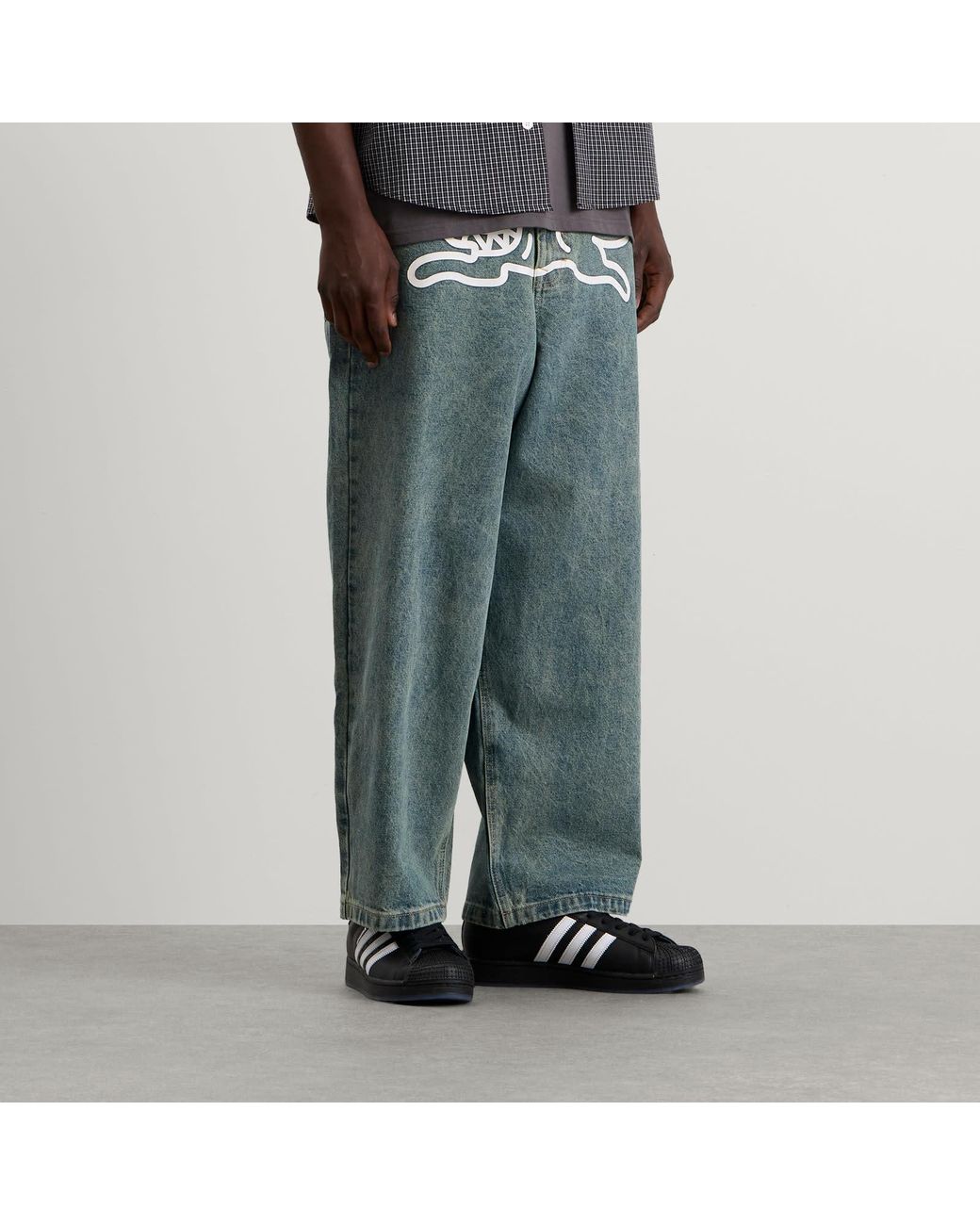 ICECREAM Blue Running Dog Triple Scoop Denim Pant for men