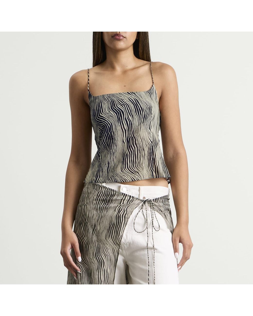 St. Agni Gray Savannah Silk Cami