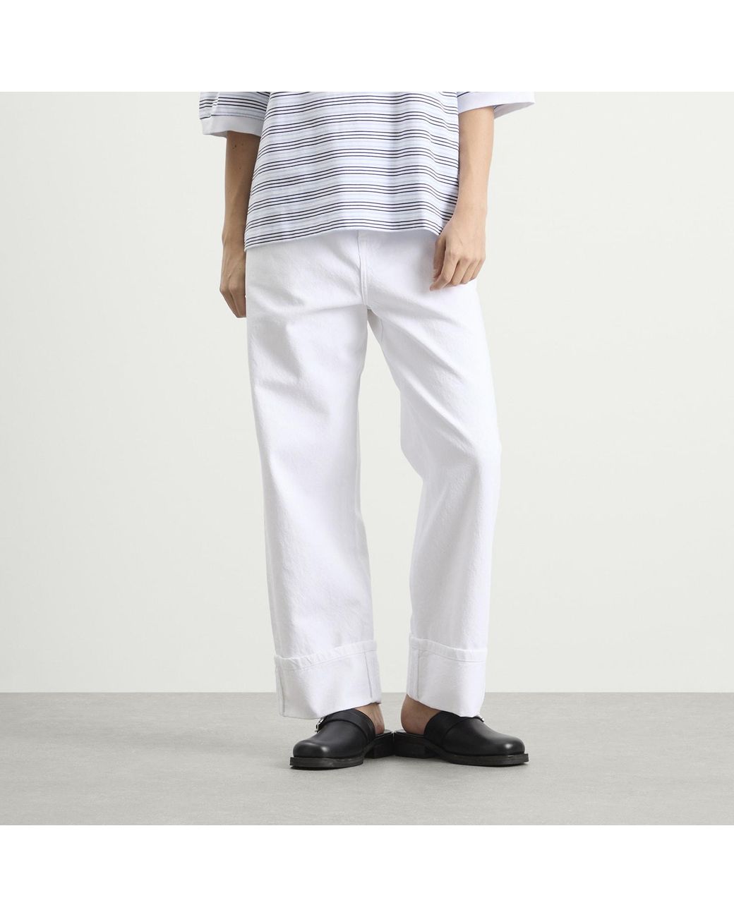 Rohe White Rohe Baggy Fit Turn-Up Denim