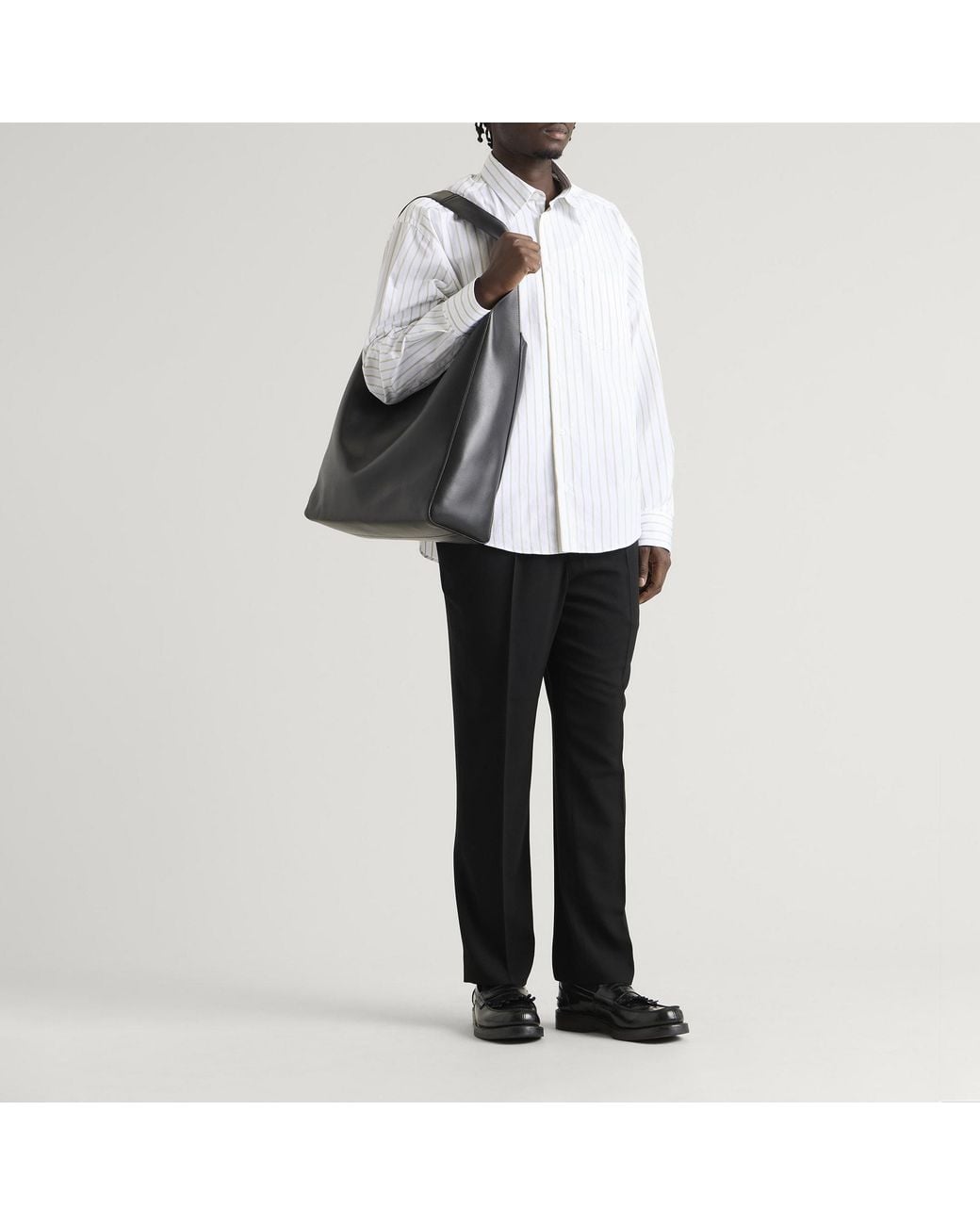 AMI Black Wool Elasticated Trousers for men