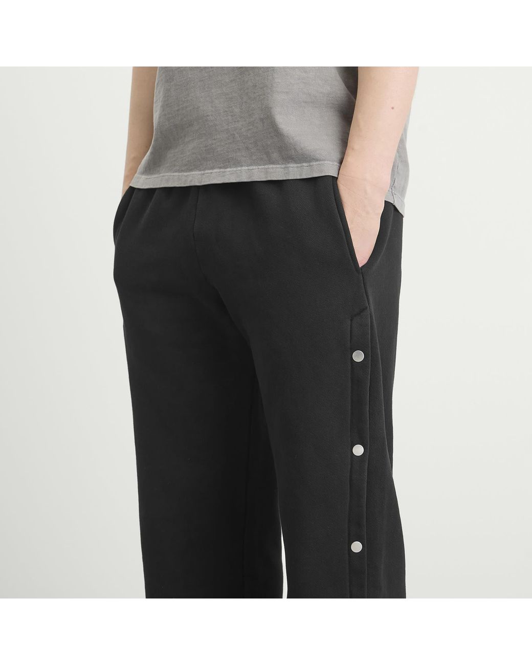 Les Tien Black Heavyweight Classic Snap Pant for men