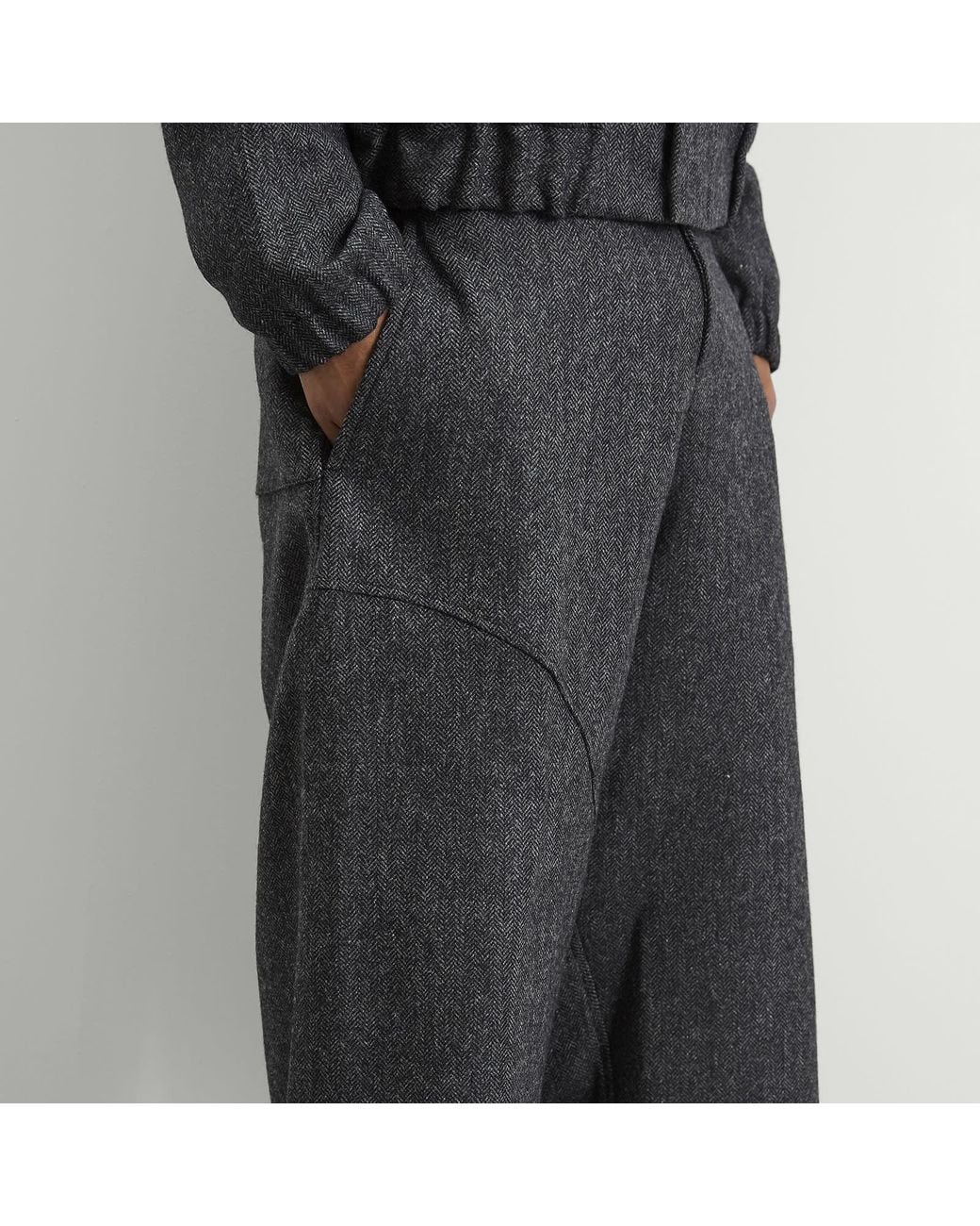 SAGE NATION Gray Curved Seam Carpenter Trouser for men