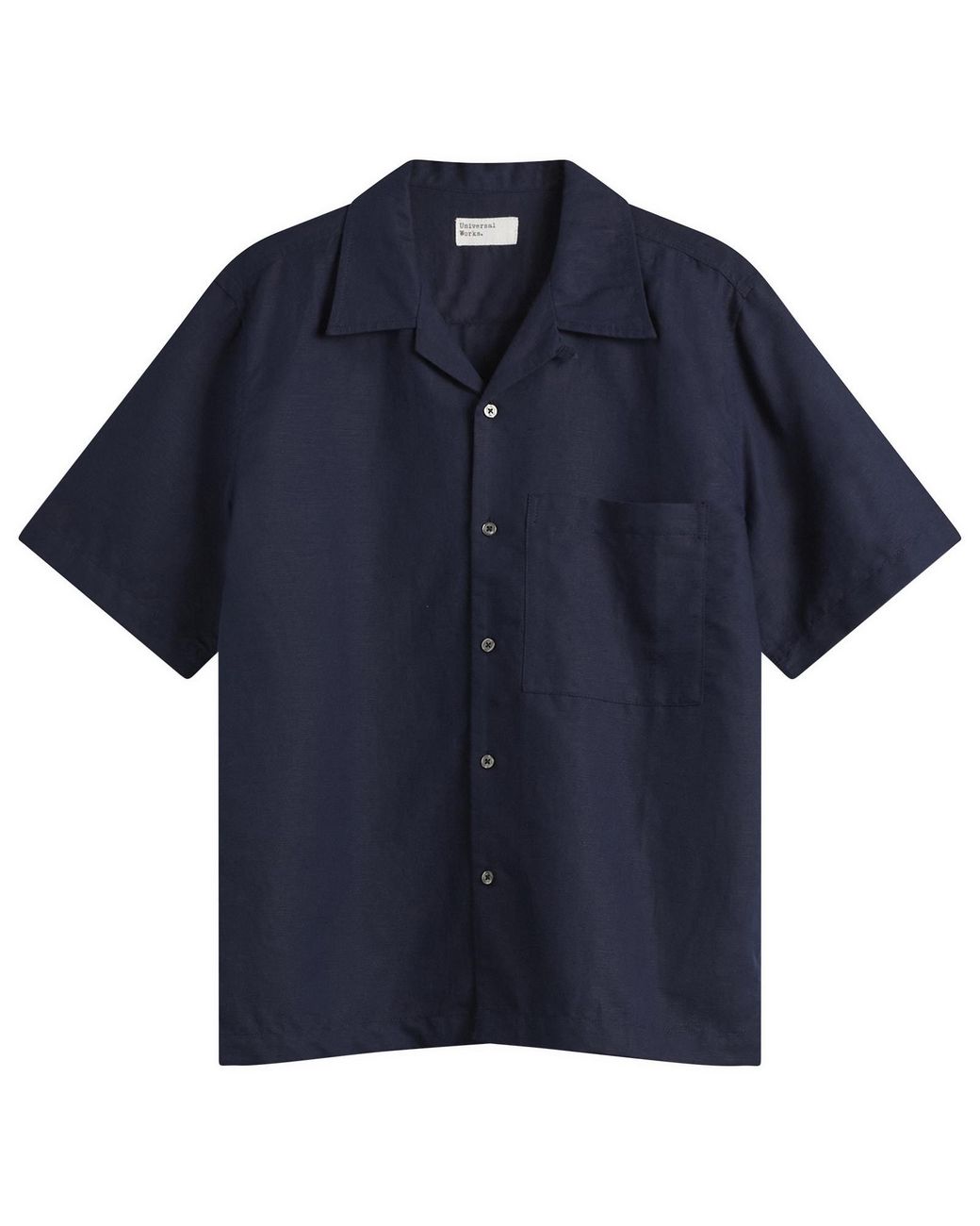 Universal Works Blue Linen Cotton Camp Shirt for men