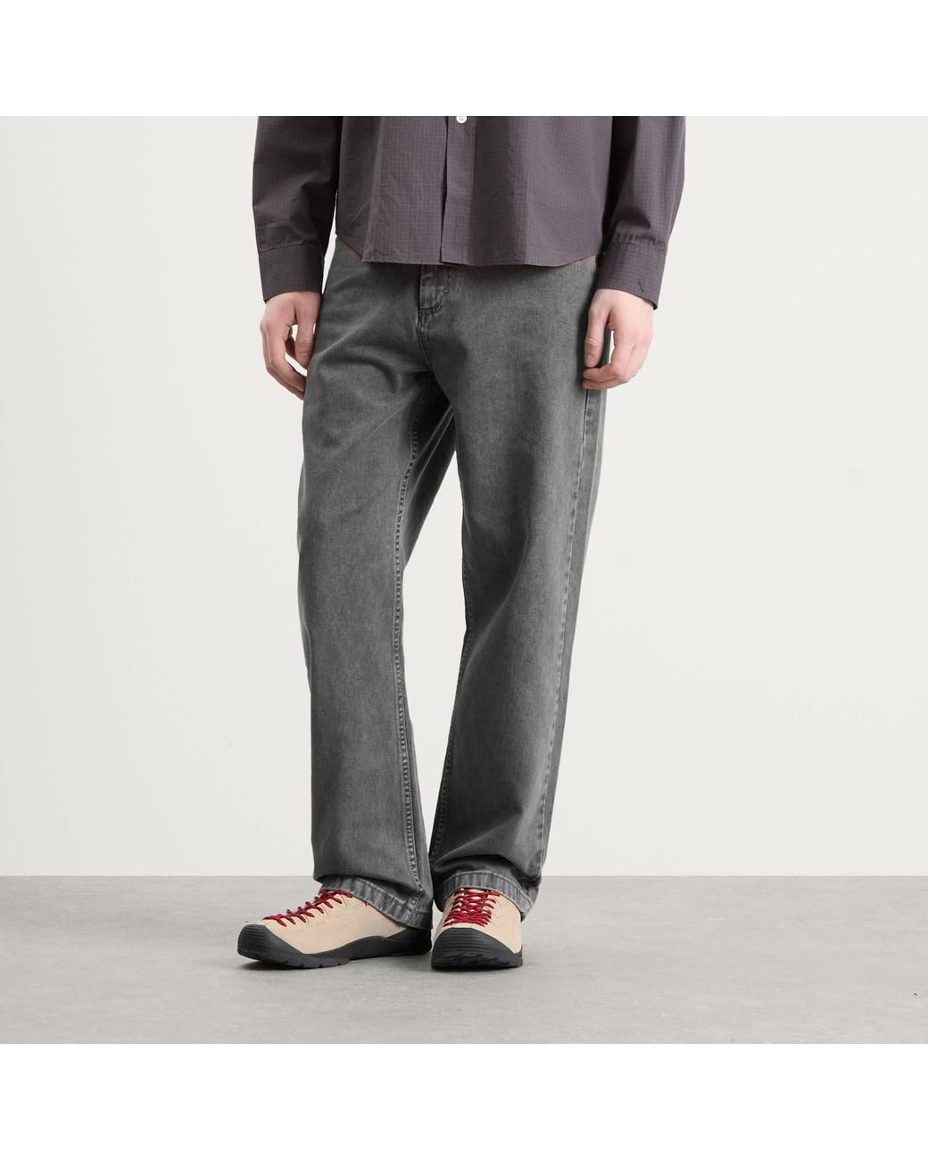 POLAR SKATE Gray 91 Loose Straight Jeans for men