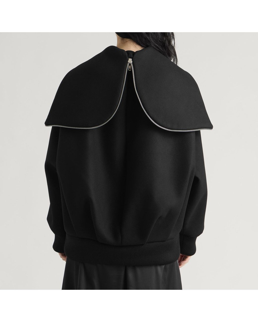 Simone Rocha Black Oversized Split Hood Jacket