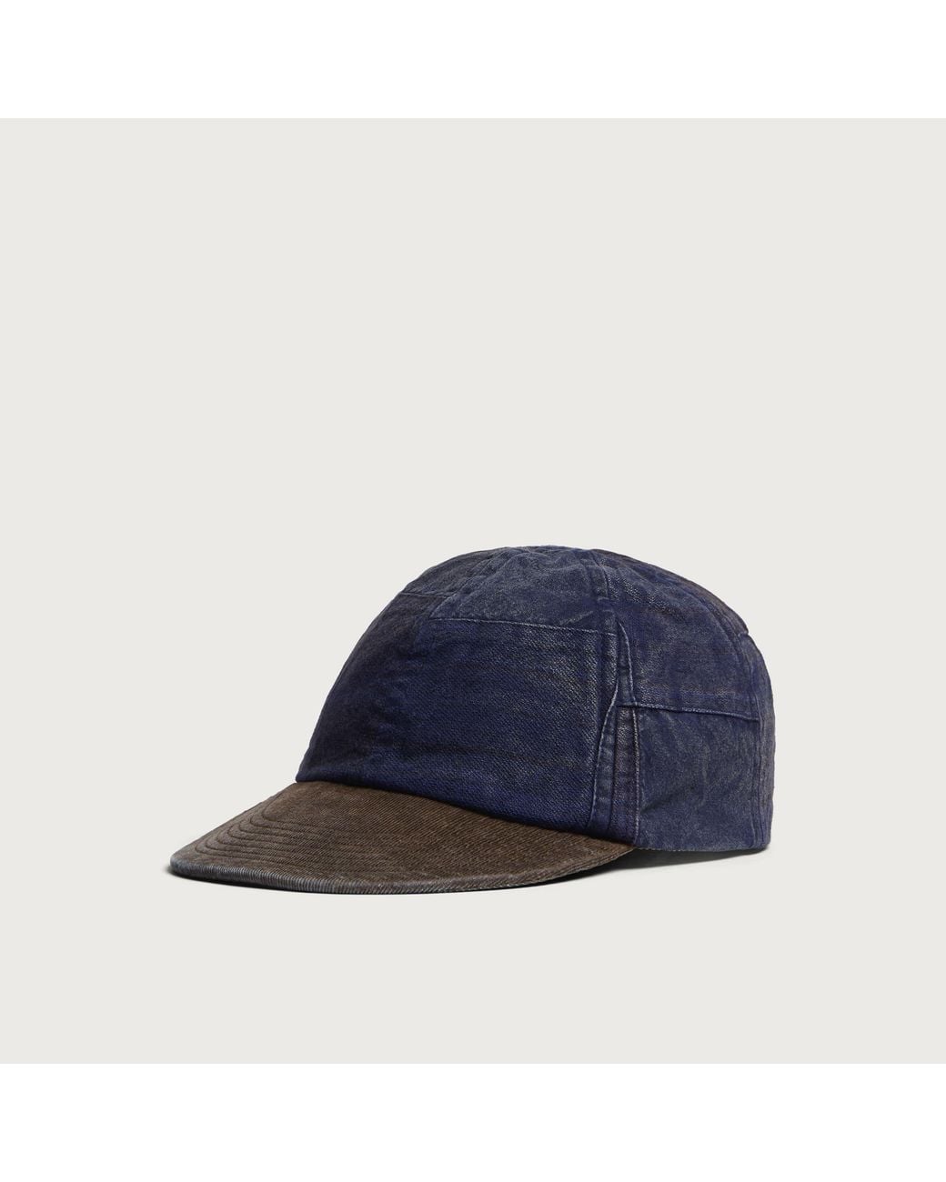 Cafe Mountain Blue Patchwork Madras Cap for men