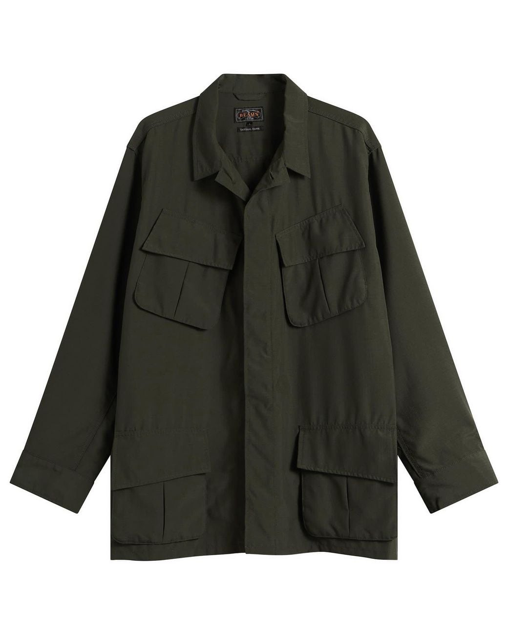 Beams Plus Green Ripstop Fatique Jacket for men