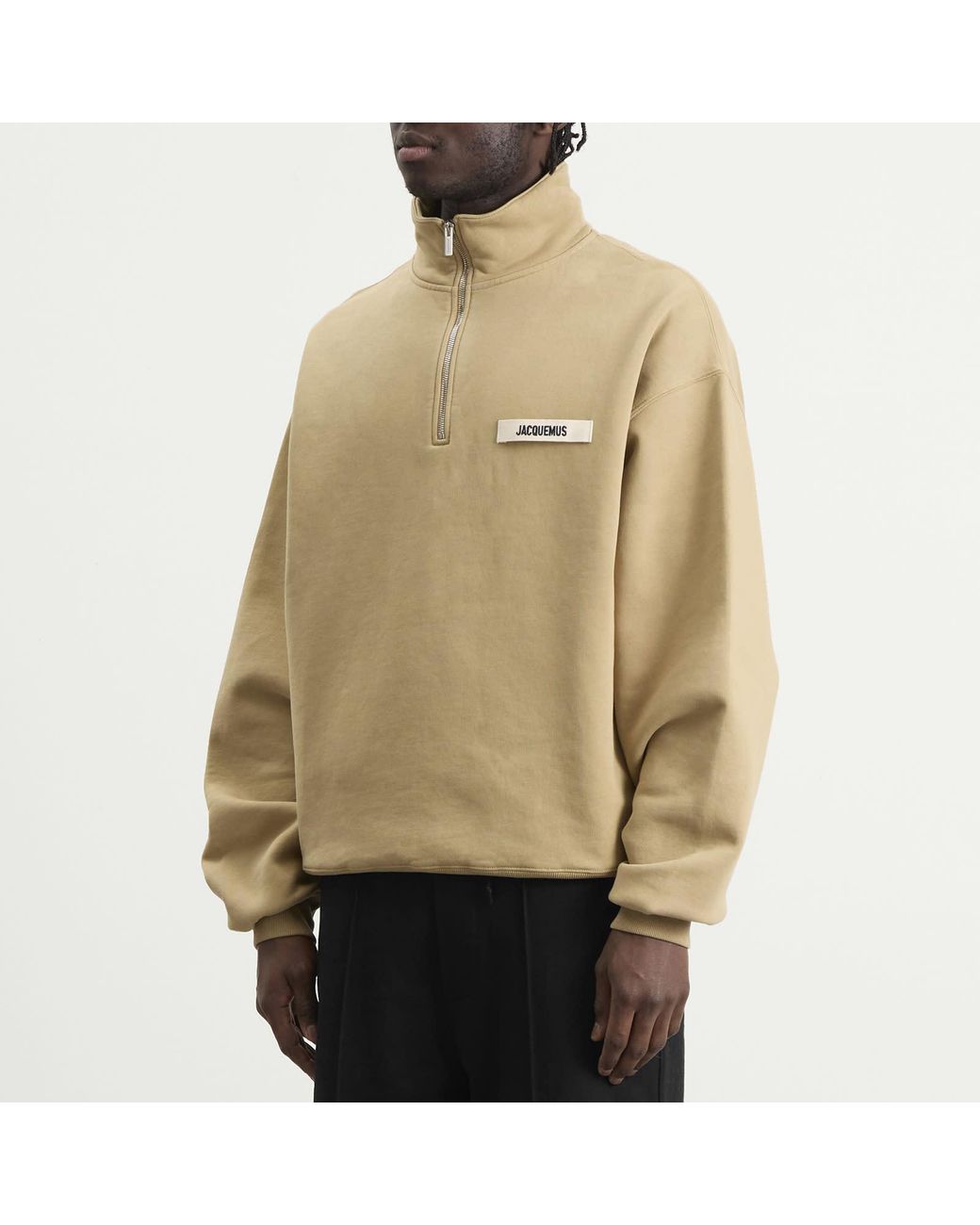 Jacquemus Natural Grosgrain Zip Sweatshirt for men