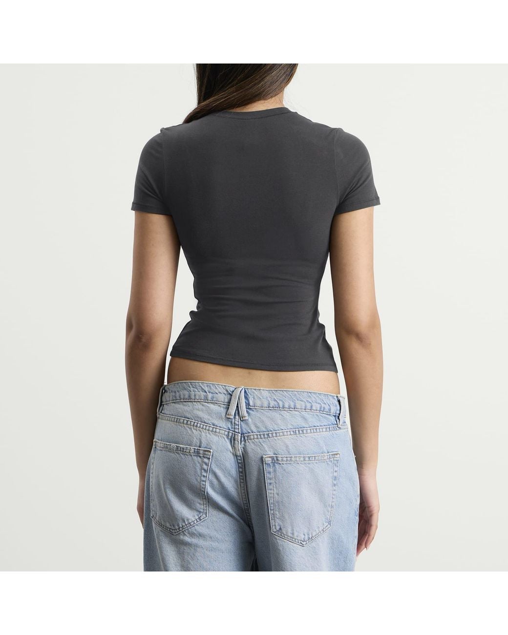 Skims Black Cotton Jersey T-Shirt
