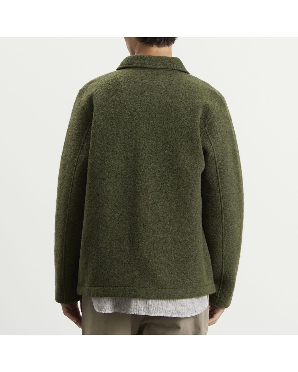 Universal Works Green Wool Fleece Field Jacket for men