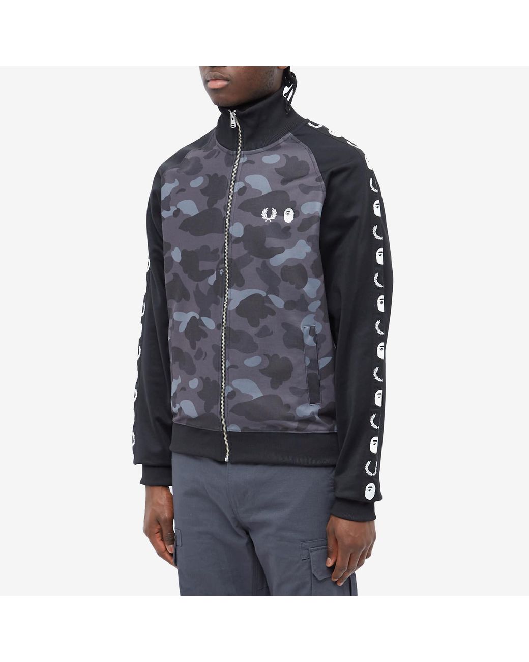 BAPE X FRED PERRY CAMO TRACK JACKET サイズM Fred Perry x BAPE Camo Track Jacket in Black Fred Perry