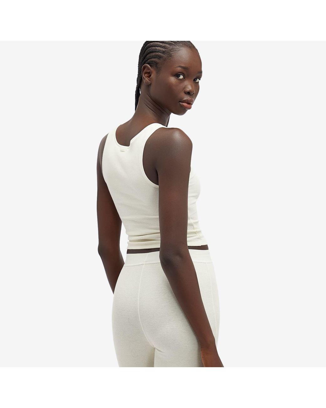 Skims White Cotton Rib Tank