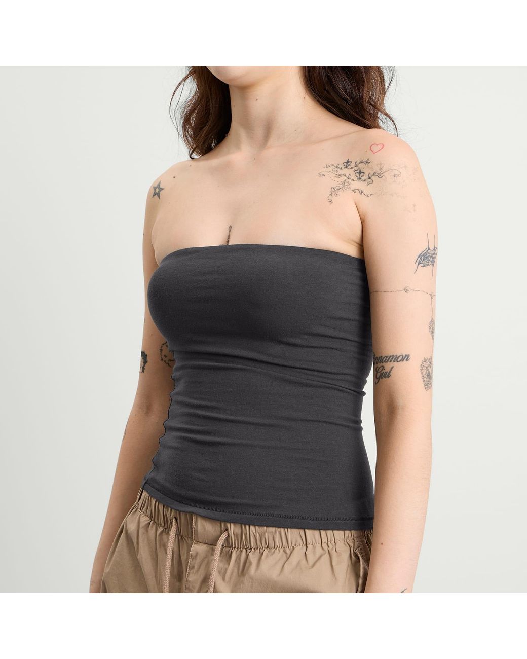 Skims Black Cotton Jersey Tube Top