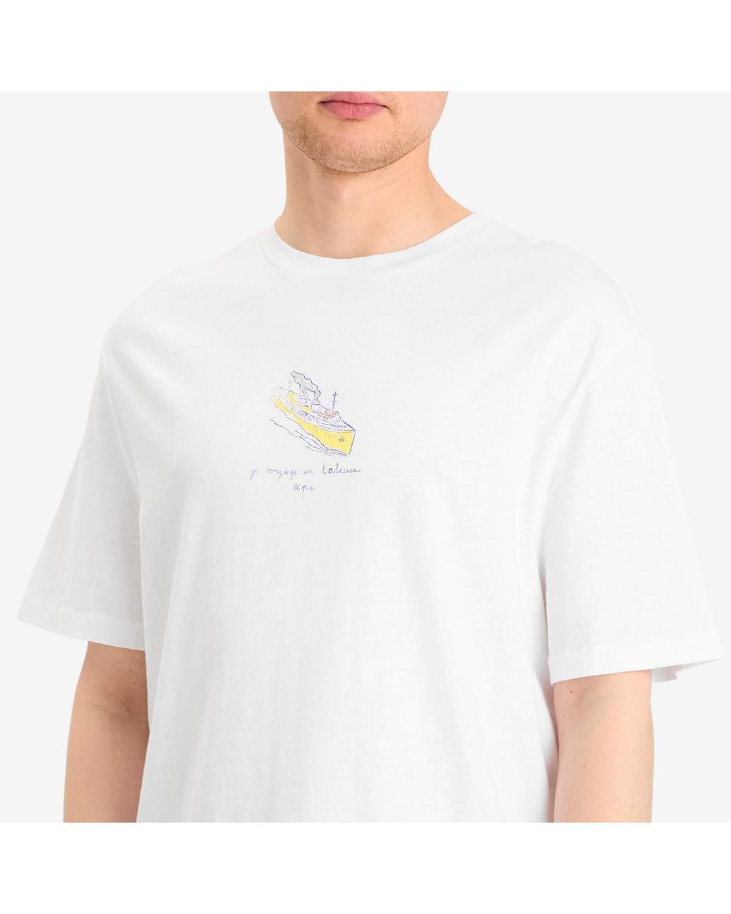 A.P.C. White Jack Voyage Print T-Shirt for men