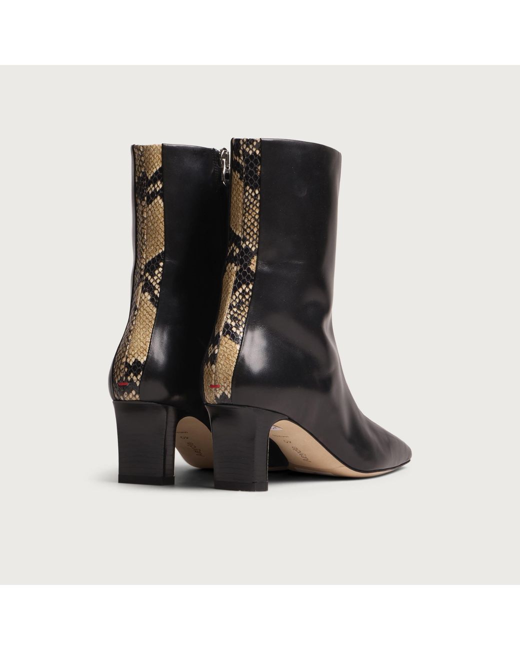 Aeyde Black Billie Square Toe Heel Ankle Boots