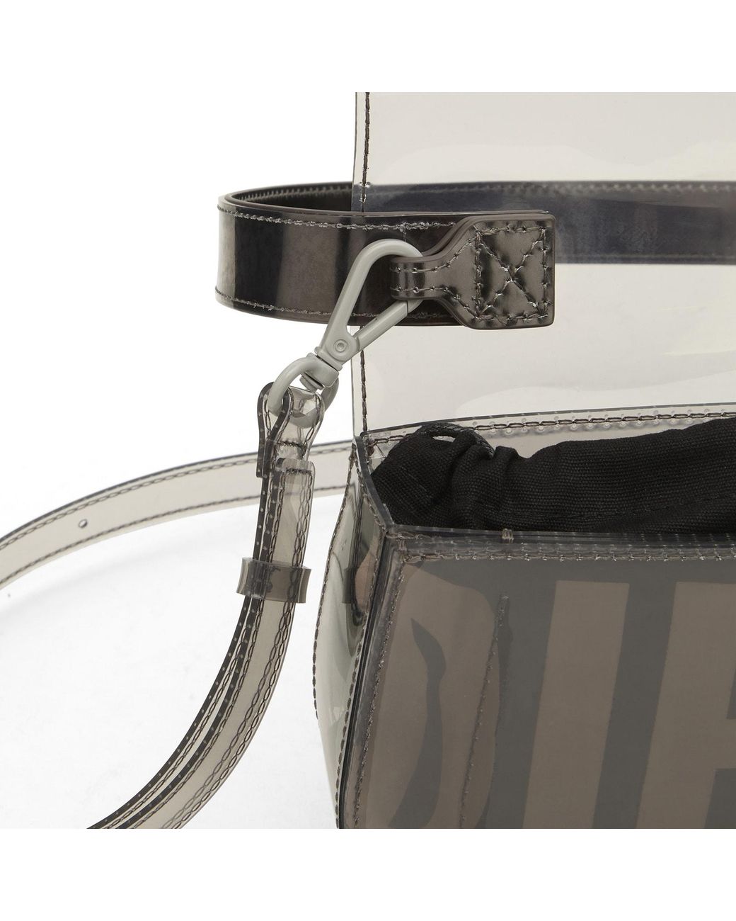 DIESEL Gray 1Dr Logo Perspex Handbag
