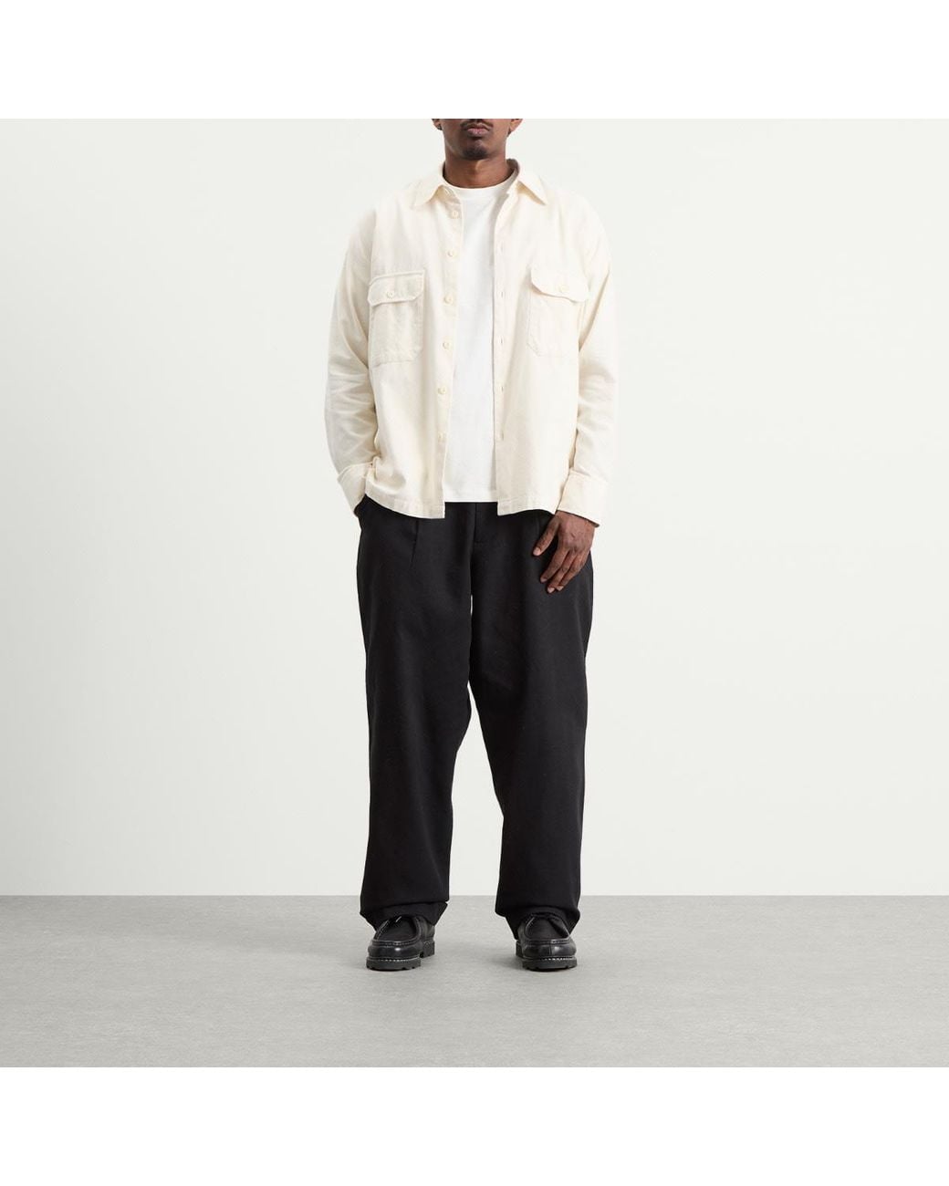 Universal Works Natural Sid Flannel Cpo Shirt for men