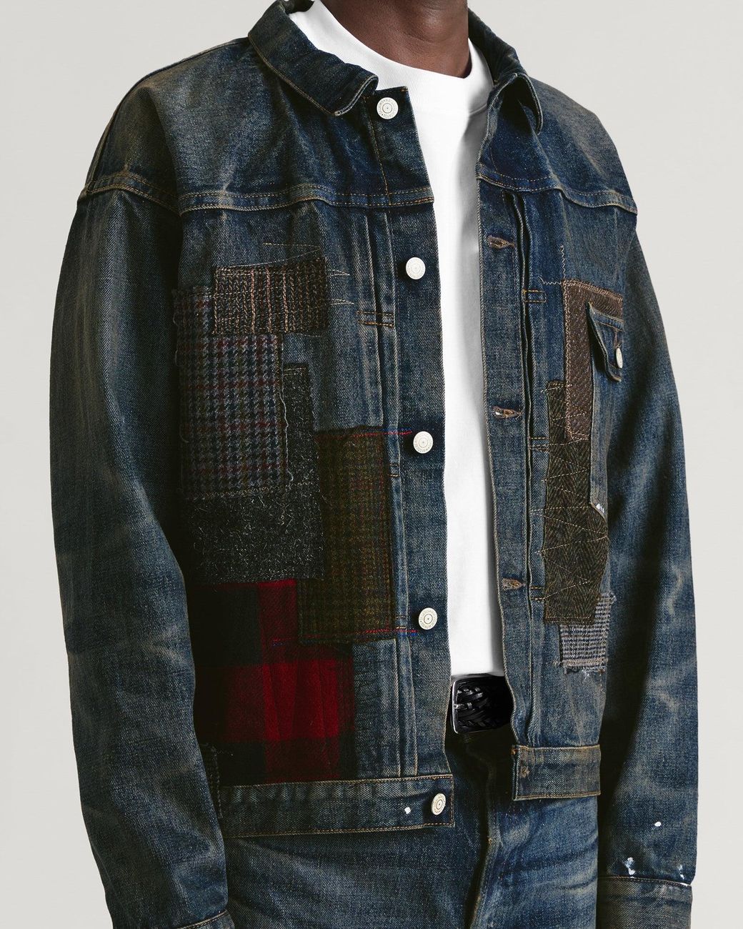 Junya Watanabe Blue Custom Patchwork Denim Jacket for men