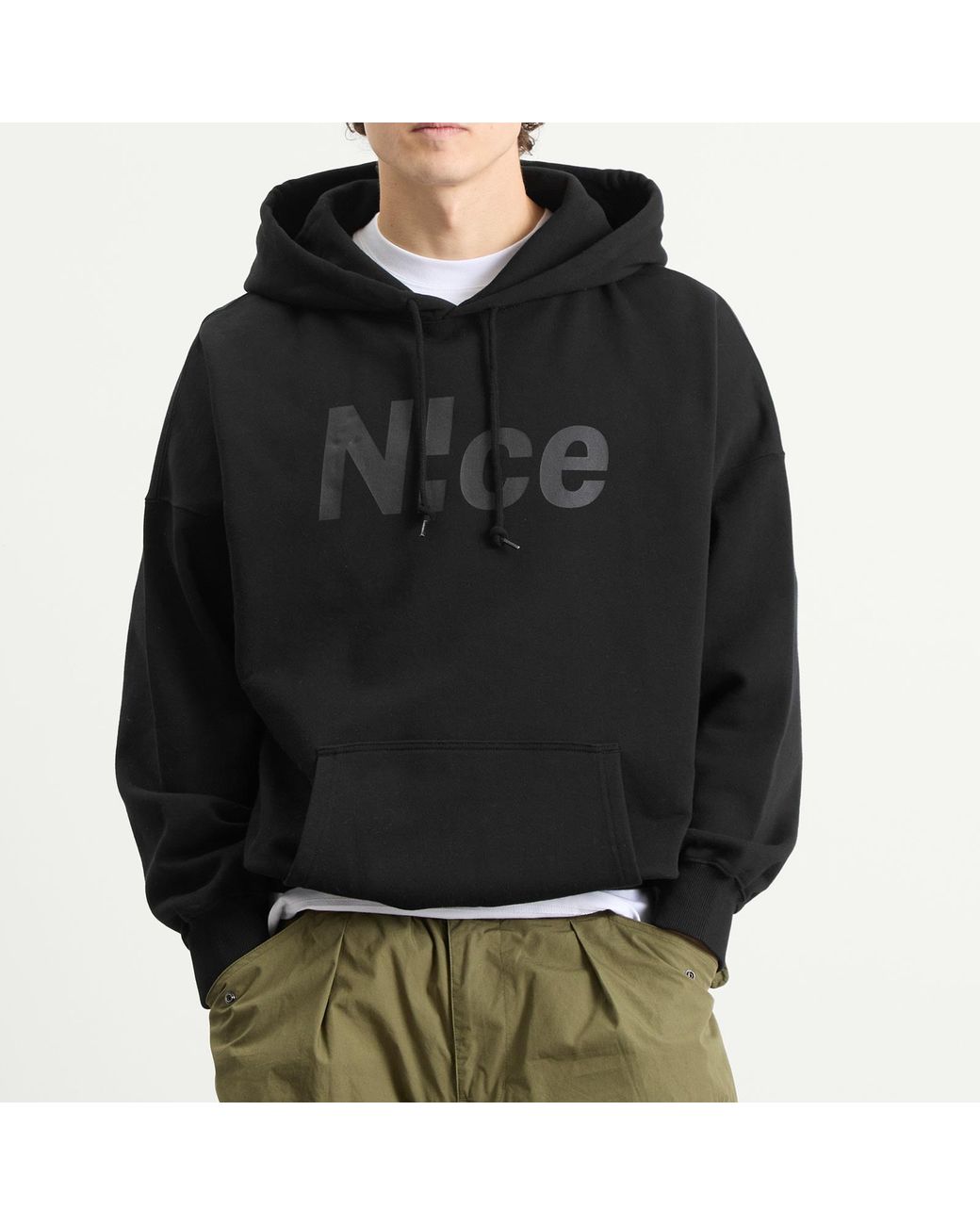 N!CE Black Logo Hoodie for men
