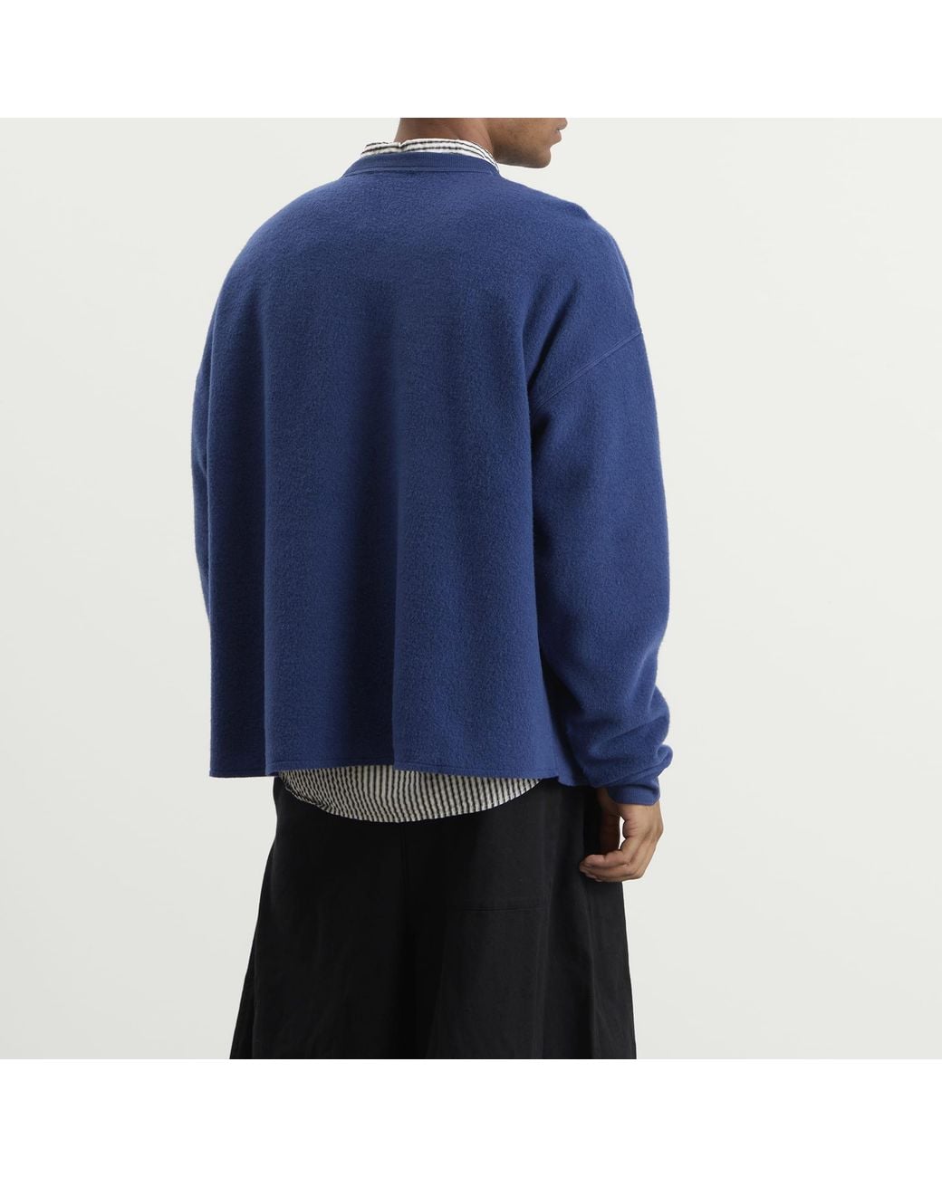 YMC Blue Wool Studio Sweatshirt for men