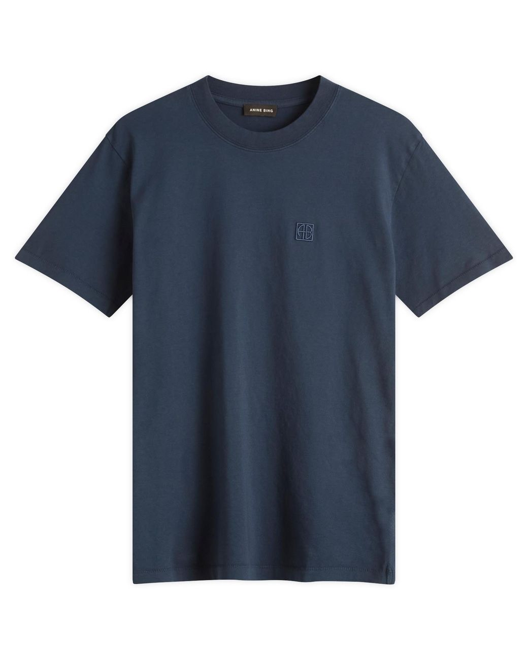 Anine Bing Blue Lili Framed Monogram T-Shirt